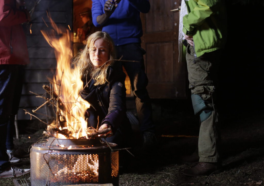 1st AD working the fire
